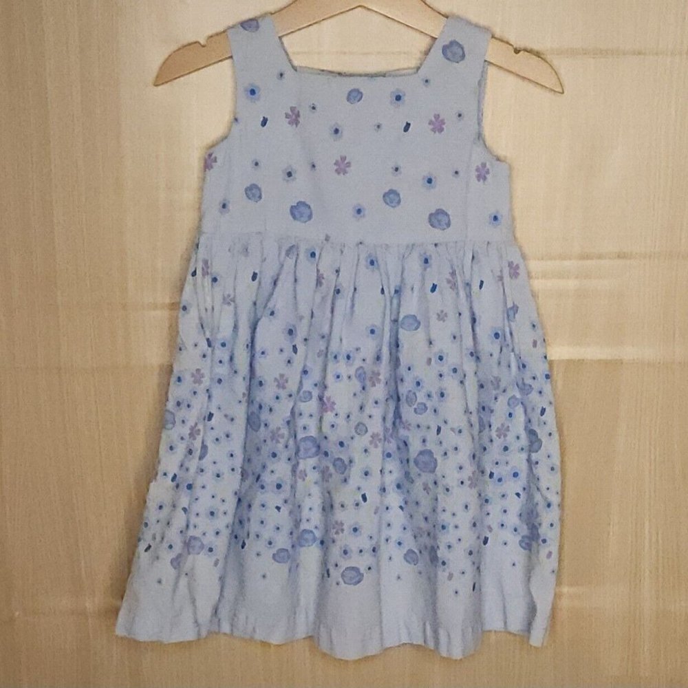 Hearts & Flowers Toddler Girls Blue Floral Sleeveless Dress 18 Months